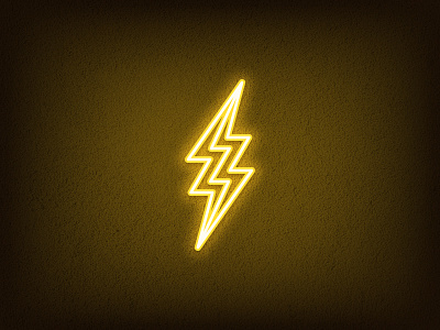 Electric Flash bolt charge discharge electric energy flash icon light lightning logo neon outline power sign spark symbol thunder thunderbolt voltage yellow