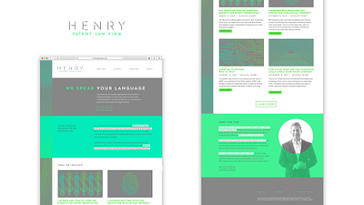 Henry Patent Law Firm Identity branding design fingerprint illustration law firm lawyer letterhead logo notebooks stationery tech firm technology website website design