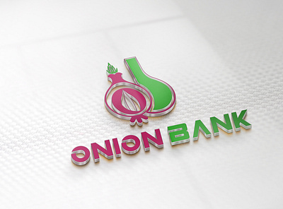 Onion Bank branding illustration logo minimal vector