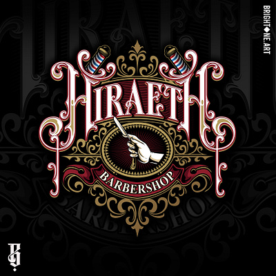 Hiraeth Barbershop logo custom lettering lettering lettering logo logo logo design typography