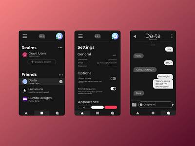 Chat App UI app design ui