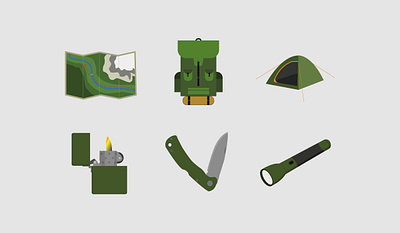 Outdoor / survival icons design icon icon set illustration illustrator vector weeklywarmup