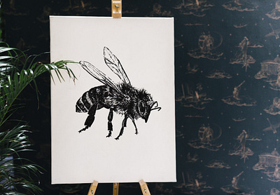 bee abeille abeille apiculteur artwork bee beekeeper design handmade illustration pointillism pointillisme