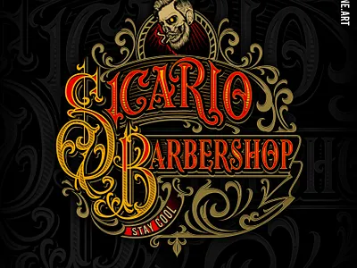 Sicario Barbershop logo barbershop logo caligrafia lettering lettering logo logo logo design