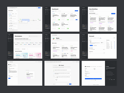 New app experience 🚀 builder cards drag and drop marketplace product design sidebar signup ui ux web workflow