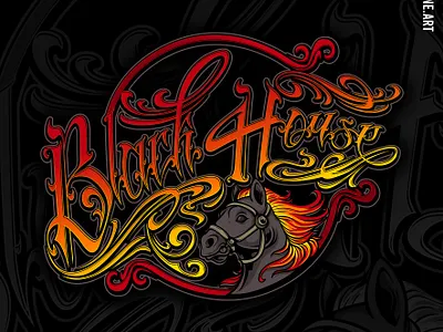Black Horse lettering lettering art lettering logo tattoo lettering typography