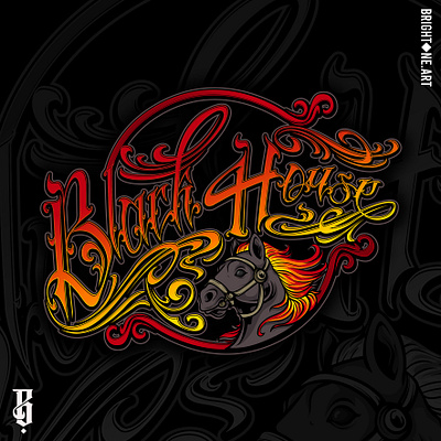 Black Horse lettering lettering art lettering logo tattoo lettering typography