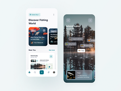 Fishing App app app ui design design app figma fish fisherman fishing inspire interaction design mobile app mobile ui product design ui ui design ui ux uidesign uiux user interface ux design