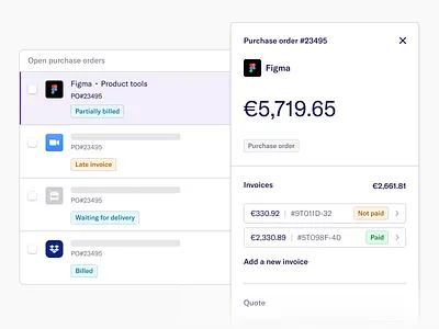 Purchase Orders on Spendesk app dashboad design desktop fintech interface saas spendesk ui user interface ux