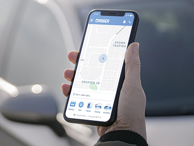 Roger - Car Emergency Assistance App mobile app mobile application mobile ui uidesign