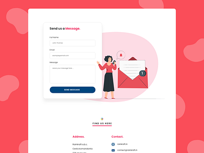 Rainkraft Contact Page contact form contact us elegant pink red web design website design