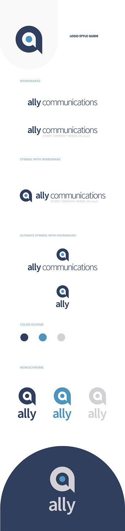 Ally Communications Branding branding design icon illustration logo typography vector