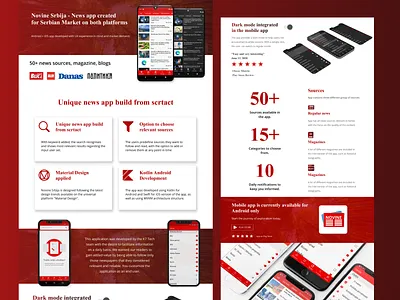 Novine Srbija News App app design application design mobile app mobile ui mobile ux news newsapp ui ux