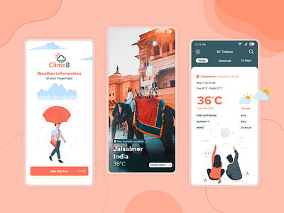 Clime8 : Weather App app app design ui ux weather app weather forecast