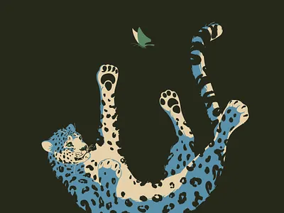 Butterfly and falling snow leopard. adobeillustrator animal art artwork bigcat butterfly cat cute design digitalart drawing falling graphic illustration illustrator lcat leopard snowleopard vector wildlife