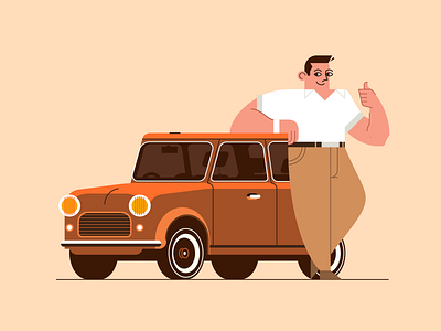 Driver auto cool digital art driver illustration line man