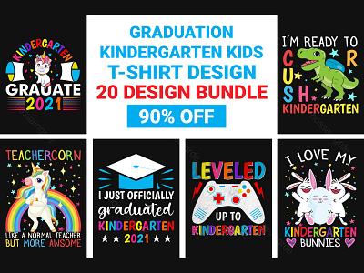 Graduation Kindergarten Kids T-shirt Bundle design illustration kids t shirt kindergarten t shirt print design t shirt t shirt bundle t shirt design t shirts typography ui ux vector