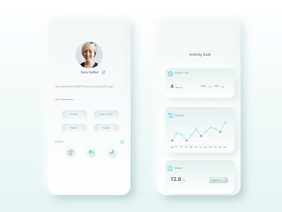 Profile 006 app daily ui dailyui dailyuichallenge design minimal neumorphic neumorphism neumorphism ui ui uidesign uiux