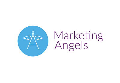 Marketing Angels logo angel branding clean design design flat design graphic design identity design illustration logo logodesign marketing minimal typography