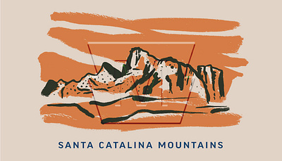 Mordka Business cards - Santa Catalina Mountains badge brand branding design identity illustration lettering logo type