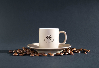 Excess Coffee Co. Logo Design brand branding circle clean coffee coffee bean coffee cup coffee shop design e excess flat graphicdesign icon logo minimal monogram typography vector