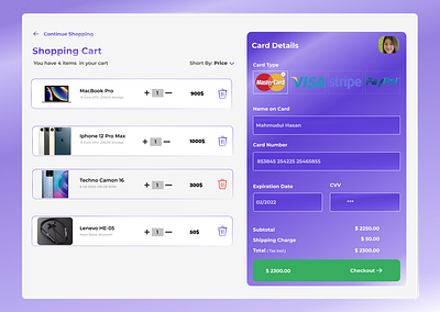 Credit card check out page cart checkout checkout page daily 100 challenge dailyui shopping ui uiux uiuxdesign