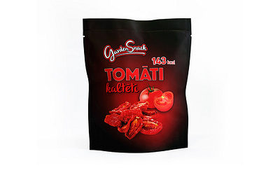 GardenSnacks dried tomato packaging branding dried fruit dried tomato packaging