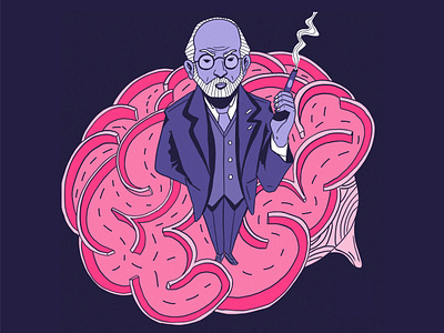 FREUD ANIVERSARY character design editorial illustration freelance illustration ilustración web illustration