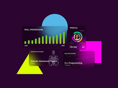 Glassmorphism Illustration clean concept course courses experiment experimental glass glass effect glassmorphism illustration technology ui user interface vector website concept website design