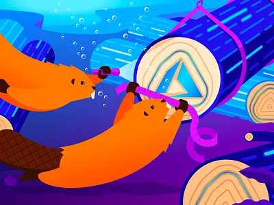 Azure Audit Logs Editorial Illustration animals audit azure beaver brand datadog editorial hero banner illustration landscape logging logo logs microsoft monitoring nature tech tree rings underwater vector