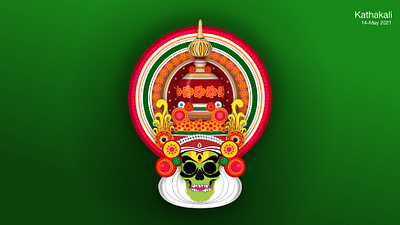 Kathakali - Indian Classical Dance - Kerela, India adobe adobe xd dance dance drama drama illustartor illustration illustrations india kathakali kerela traditional