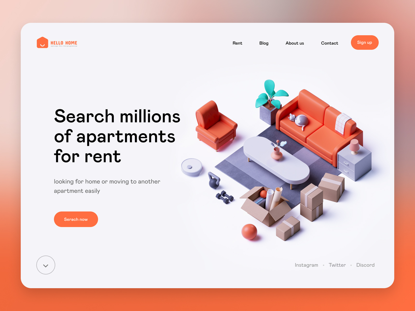 Example of 3D Illustration Landingpage