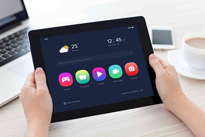 Tablet launcher UI Design 2021 illustration launcher ui uiux ux