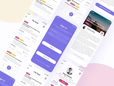 Social Blog & News App 2021 android app app design flat illustration ios minimal ui uiux ux