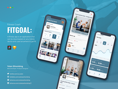 Fitness for Health Tracking App app design guidelines design system design trend figma fitness app mobile app mockup sport ui design ui kit yoga app