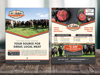 EDDM Flyer Design branding brochure brochure mockup coupon cow design eddm eddm postcard farm farmers market flyer flyer design food hamburger mailer marketing meat network postcard