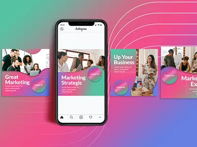 Marketing Social Media Templates advertising app branding color design instagram instagram banner instagram post instagram post template instagram posts instagram stories instagram story template instagram template instagram templates social media social media template stories story template templates