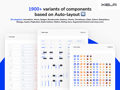 Xela UI kit — Figma design system for web apps app branding design design system figma logo typography ui kit ux vector