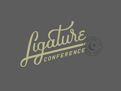 Ligature Conference Logo con conference lettering logo logotype new orleans script