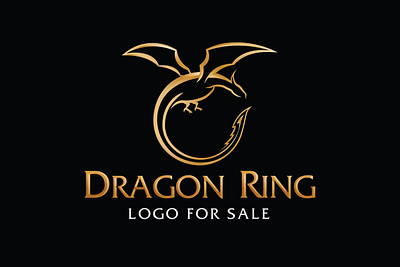 Winged Dragon Ring Logo Design dragon elegant luxury ring wings wings dragon wings dragon