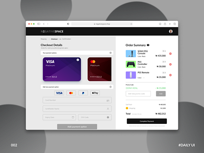 Daily UI Entry 002 checkout dailyui design ui ui design ux design web