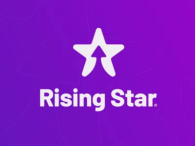 Rising Star logo concept approachable arrow bold brand identity branding clean dynamic friendly geometric gradient logo logo design minimal negative space logo playful simple star symbol