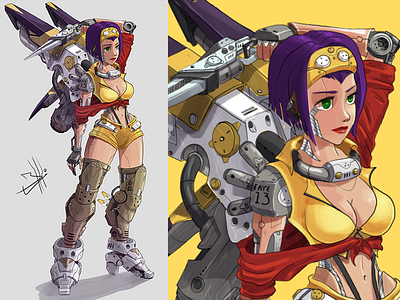 Cyber Faye Valentine character design character design challenge cowboy bebop faye valentine