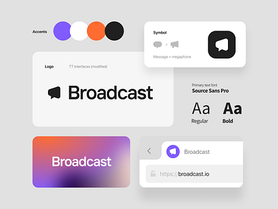 Broadcast branding brand branding dark theme identity logo styleguide symbol