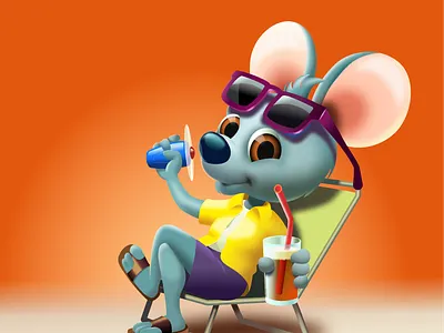 Summer Cooldown affinity designer cartoon character illustration vector