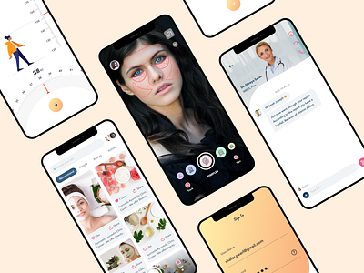 UI for Skin status app design designer dribbble figma inner screen ios mobile app sarf pearl ui ux