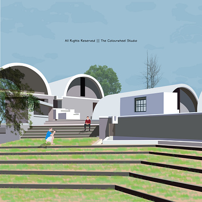 Sangath || Balkrishna Vithaldas Doshi architect architects architecture art artist design illustration vector