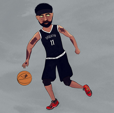 Kyrie is seeing green brooklyn nets illustration kyrie irving nba nba playoffs nicki minaj