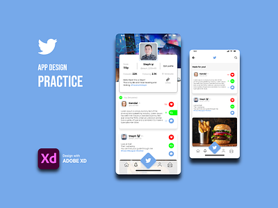 Practica de Diseño App twitter adobe xd diseño ui diseño ux diseño web diseñografico product design tecnologia