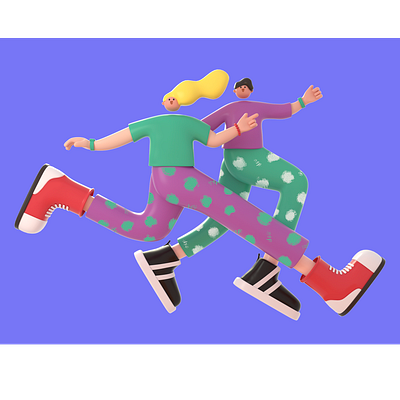 C4D students c4d character created design drawing figure illustration jumping man student visual design